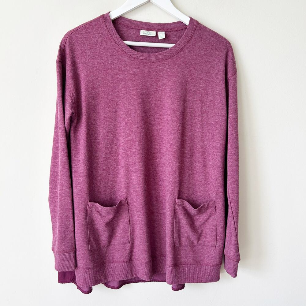 LOGO Lounge Lori Goldstein Tunic Size XXS Purple Oversized Relaxed Jersey Top